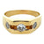 Gents Three Diamond 18 Karat Yellow Gold Wedding Band Ring