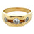 Gents Three Diamond 18 Karat Yellow Gold Wedding Band Ring