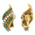 1960's Emerald Diamond 14 Karat Yellow Gold Swirl Earclip Earrings