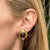 Italian Pink Tourmaline Diamond 18 Karat Yellow Gold Earclip Earrings
