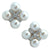 Diamond Cultured Pearl 18 Karat White Gold Earclip Earrings