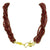 Ruby Bead Multi-Strand 14 Karat Yellow Gold Clasp Necklace