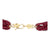 Ruby Bead Multi-Strand 14 Karat Yellow Gold Clasp Necklace