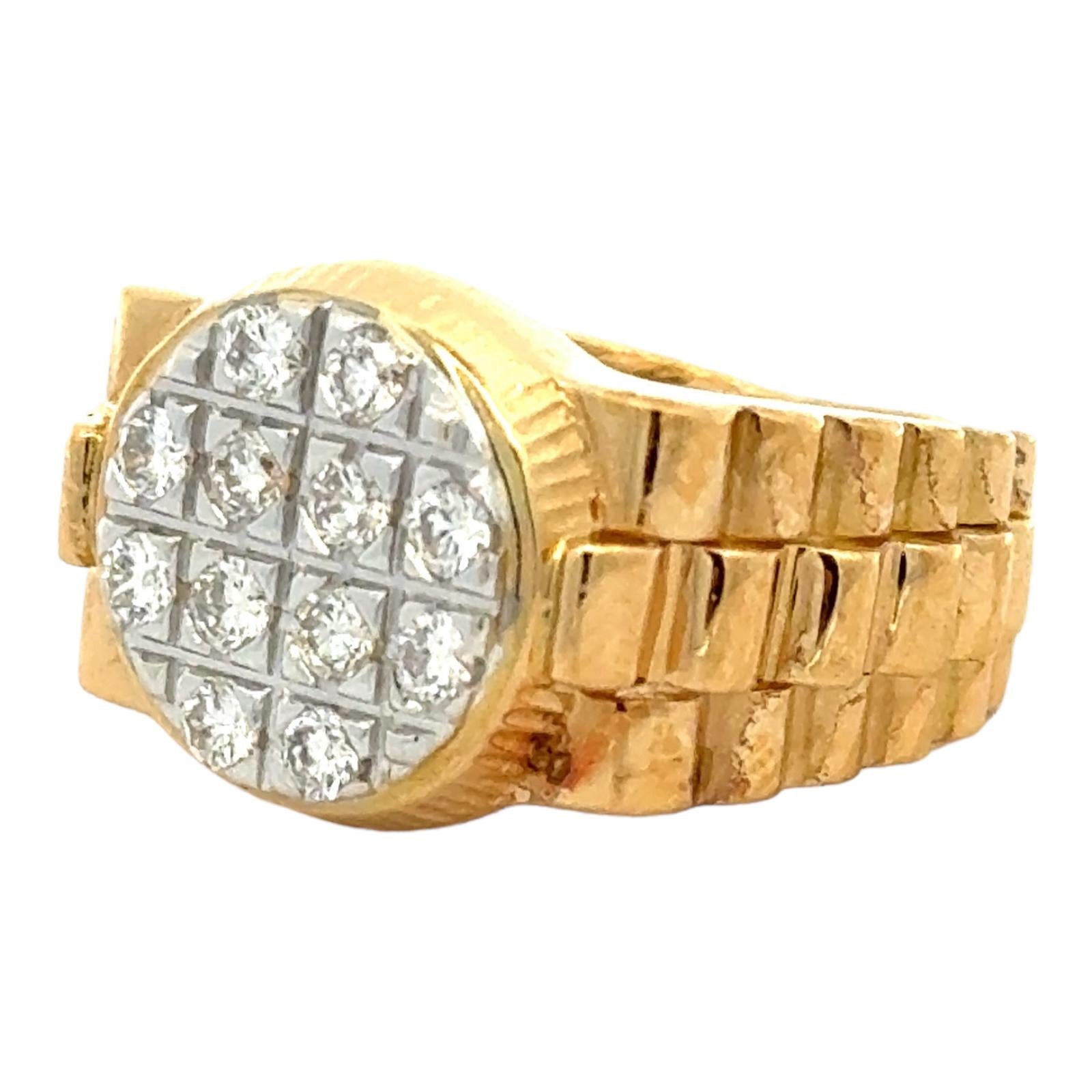 ROLEX INSPIRED 18CT GOLD AND DIAMOND MEN RING – Once Loved Treasures