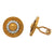 Greek Key Diamond 21/14 Karat Yellow Gold Medusa Estate Vintage Cufflinks