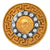 Greek Key Diamond 21/14 Karat Yellow Gold Medusa Estate Vintage Cufflinks