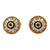 Men's 18 Karat Two Tone Gold Sapphire Round Contemporary Vintage Cufflinks