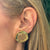 Ancient Coin 18 Karat Yellow Gold Heptagon Leverback Vintage Earrings