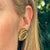 Ancient Coin 18 Karat Yellow Gold Heptagon Leverback Vintage Earrings