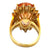 Imperial Orange Pear Shape Topaz Diamond 18 Karat Yellow Gold Cocktail Ring GIA