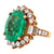 Colombian Natural Green Oval Emerald Diamond 18 Karat Yellow Gold Cocktail Ring