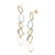 Diamond 18 Karat Two Tone Gold Circle Drop Dangle Modern Earrings