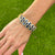 Diamond Blue Sapphire 18 Karat Yellow Gold Hinged Estate Bangle Bracelet