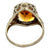 1950's Elongated Faceted Citrine Gemstone 14 Karat White Gold Filigree Ring
