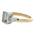 Aquamarine Diamond 14 Karat Yellow & White Gold Three Stone Bezel Set Ring