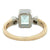 Aquamarine Diamond 14 Karat Yellow & White Gold Three Stone Bezel Set Ring