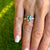 Aquamarine Diamond 14 Karat Yellow & White Gold Three Stone Bezel Set Ring