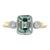 Aquamarine Diamond 14 Karat Yellow & White Gold Three Stone Bezel Set Ring