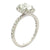 1.01 Carat Oval Diamond Halo 14 Karat White Gold Modern Engagment Ring