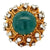 1960's Jade Diamond 18 Karat Yellow Gold Split Shank Vintage Estate Ring