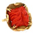 1960's Carved Coral 18 Karat Yellow Gold Free Form Estate Ring