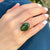 Vintage Oval Cabochon Nephrite Jade 18 Karat Yellow  Gold Ring