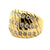 Diamond 18 Karat Yellow Gold Textured Three Row Dome Ring