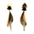 Cultured Pearl & Druzy 14 Karat Yellow Gold Dangle Vintage Earrings