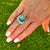 Emerald Cut Aquamarine Diamond 18 Karat White Gold Cocktail Ring