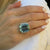 Emerald Cut Aquamarine Diamond 18 Karat White Gold Cocktail Ring