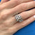 Three Row Round Brilliant Cut Diamond Tension Set 14 Karat White Gold Band Ring