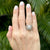 Diamond 14 Karat White Gold Textured Cluster Dome Ring