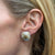 Diamond 14 Karat Yellow Gold Quilted Estate Earrings Leverback