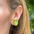 Diamond & Green Quartz 18 Karat Yellow Gold Floral Earclip Earrings