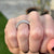 Three Sided Round Brilliant Cut Diamond 14 Karat White Gold Wedding Band Ring