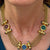 Etruscan Intaglio Gemstone 14 Karat Yellow Gold Three Row Necklace