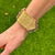 18 Tri Gold Retro Diamond & Ruby Wide Slide Buckle Bracelet