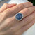 20 Carat Blue Cabochon Sapphire & Diamond 18 Karat White Gold Ring