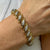 1970's Diamond 18 Karat Two Tone Gold Slanted Link Vintage Bracelet