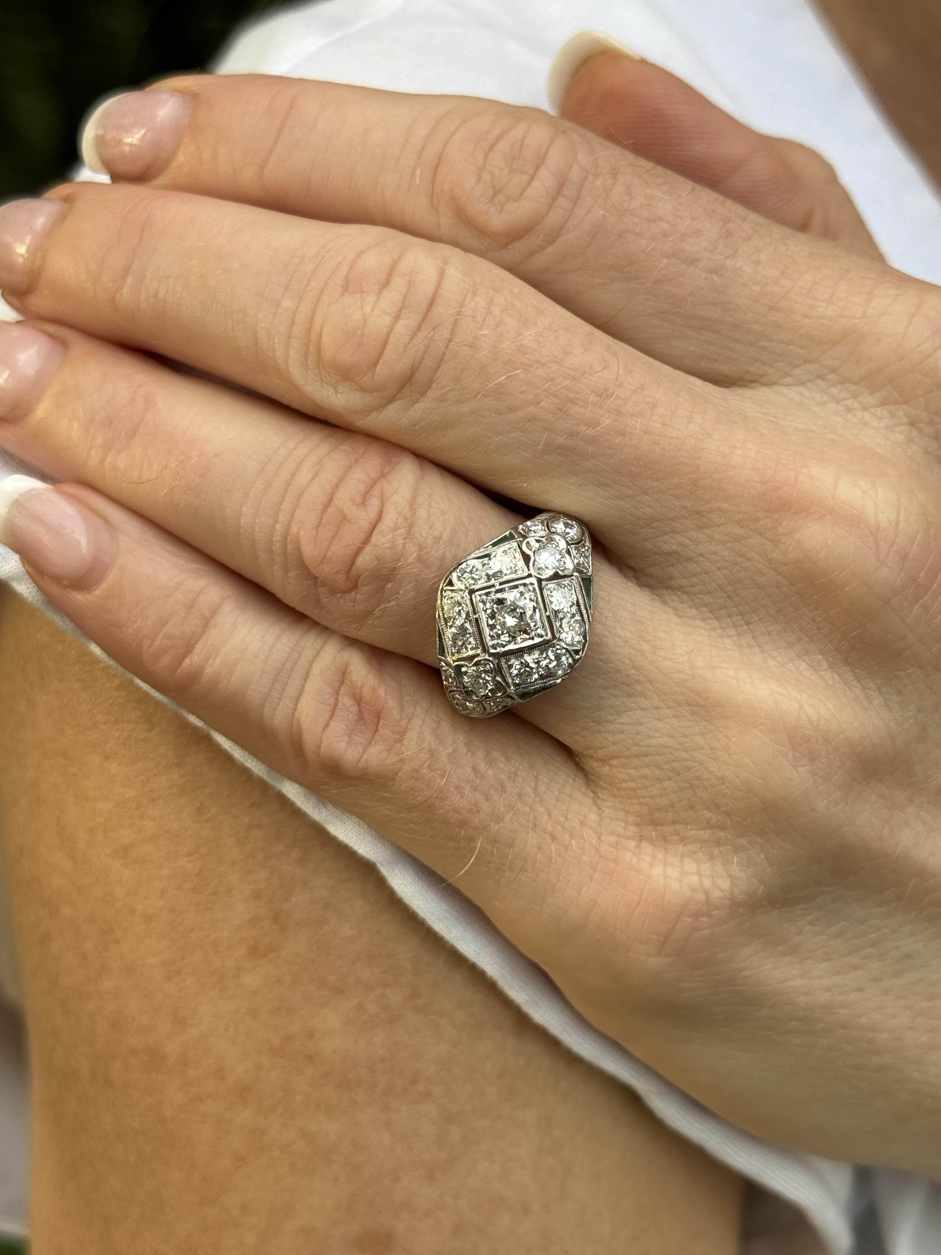 Art Deco Cocktail Ring, Platinum Diamond Ring, Vintage Diamond Ring,  Statement Ring, Round Ring, Estate Ring, Art Deco Diamond Ring - Etsy | Diamond  cocktail rings, Platinum diamond rings, Vintage cocktail ring