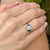 Art Deco Old European Diamond & Sapphire 14 Karat White Gold Vintage Ring