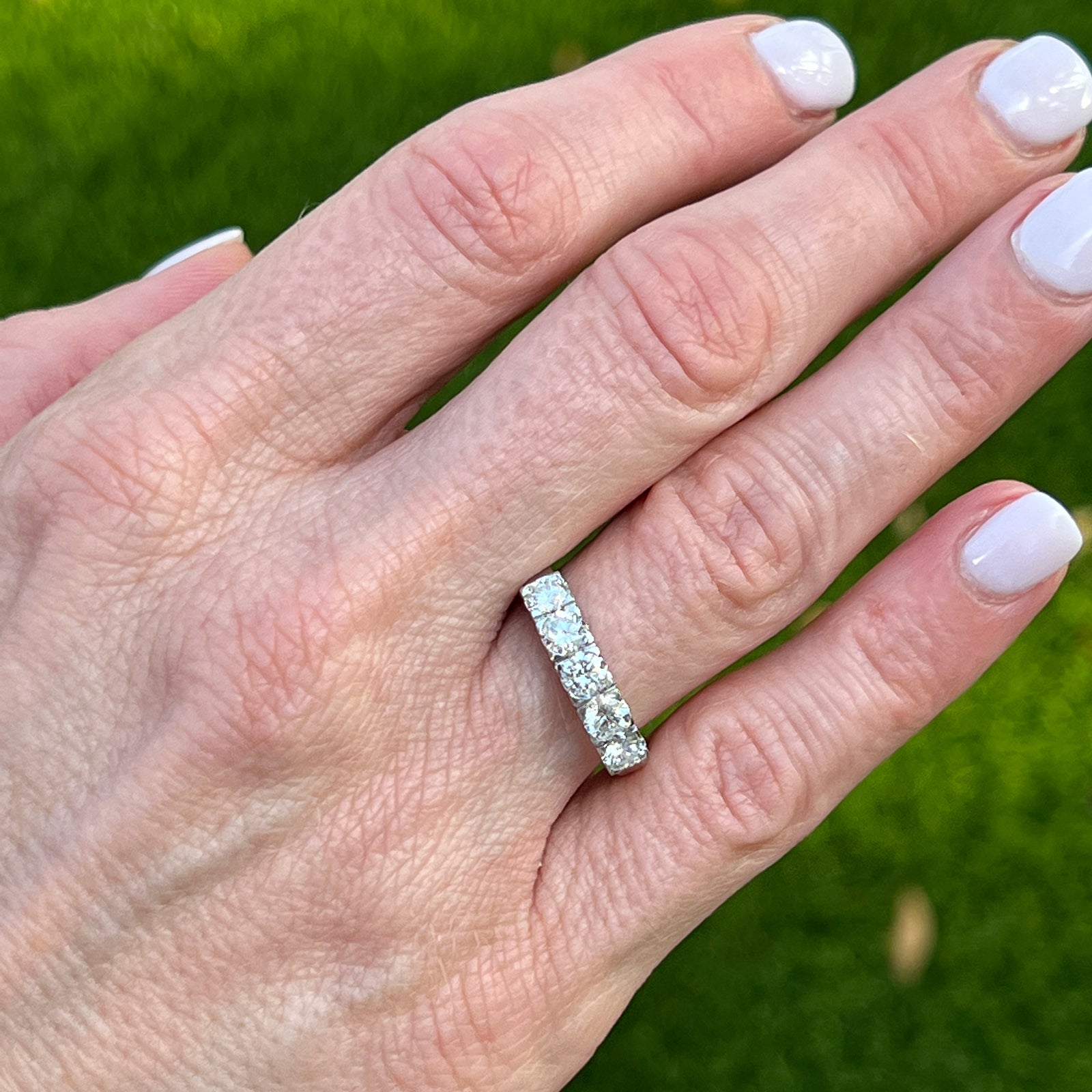 Round cut diamond clearance wedding band