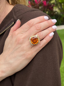 Yellow citrine ring sale