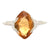 1950's Citrine Gemstone 14 Karat White Gold Filigree Estate Ring