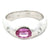 Pink Sapphire Diamond 18 Karat White Gold Band Ring
