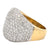 5.00 CTW Pavé Round Brilliant Cut Diamond Tapered 18 Karat Gold Dome Ring
