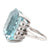 Emerald Cut Aquamarine Diamond 18 Karat White Gold Cocktail Ring