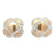 Diamond 14 Karat Yellow Gold Quilted Estate Earrings Leverback