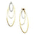 Diamond 18 Karat Two Tone Gold Oval Drop Dangle Modern Earrings