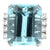 Emerald Cut Aquamarine Diamond 18 Karat White Gold Cocktail Ring